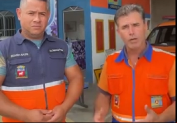 Ricardo Salles, Secretário de Segurança púbica e Trânsito e Ailton Taveira, Secretário de Defesa Civil. (Foto: Reprodução)